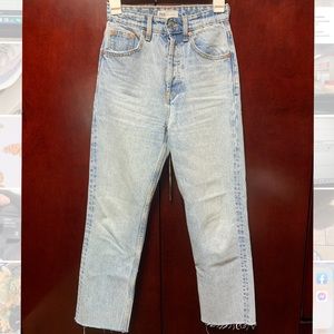 Zara straight leg high rise jeans